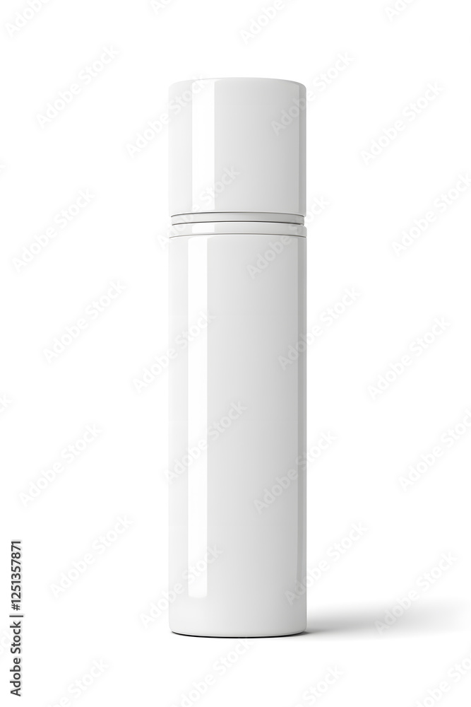 White unbranded bottle skincare container, mock up, isolated on white background White unbranded bottle skincare container, mock up, isolated on white background
