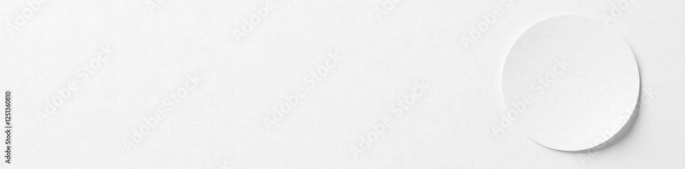 Plain white circular paper sticker on white background , round sticker, mockup, simple Plain white circular paper sticker on white background , round sticker, mockup, simple