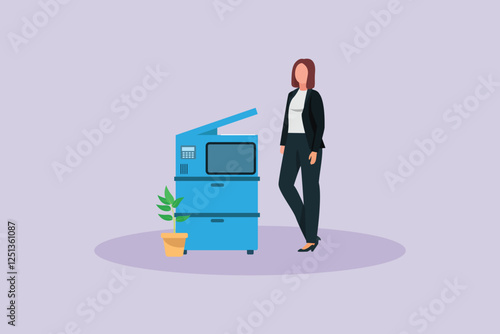 Office activity concept. Colored flat vector illustration isolated.