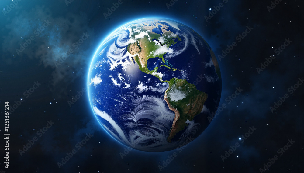 Obraz premium Earth seen from space in colorful detail