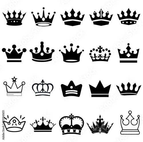 A collection of crown icons for your design needs