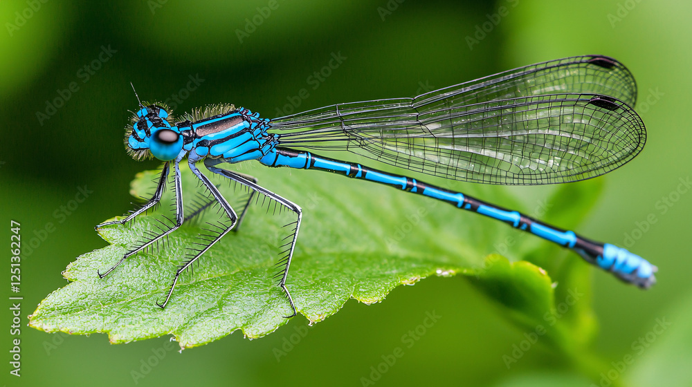 Dragonfly resting on leaf serene nature scene macro lush green environment Dragonfly resting on leaf serene nature scene macro lush green environment