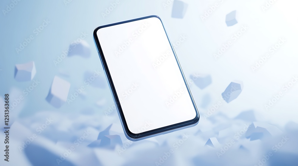 High-end smartphone featuring a blank white screen, ideal for tech and product photography. High-end smartphone featuring a blank white screen, ideal for tech and product photography.