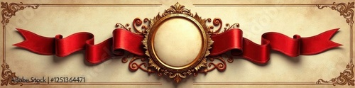 Vintage crest with ribbons and swirling details,  wedding,  detail,  scroll