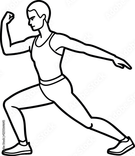 Minimalist Squats Outline Vector – Great for Fitness Branding