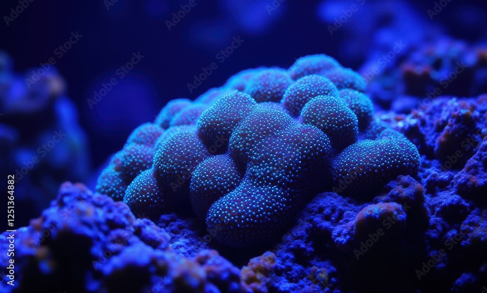 Vibrant blue coral in tranquil water Vibrant blue coral in tranquil water