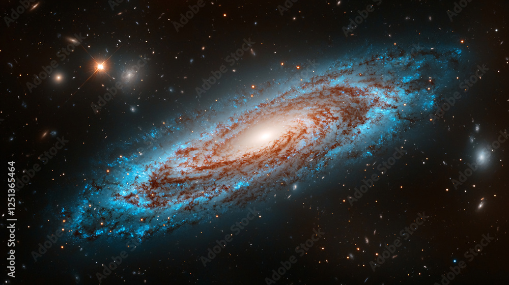 Fototapeta premium Stellar viewpoints capturing celestial events of spiral galaxies in outer space