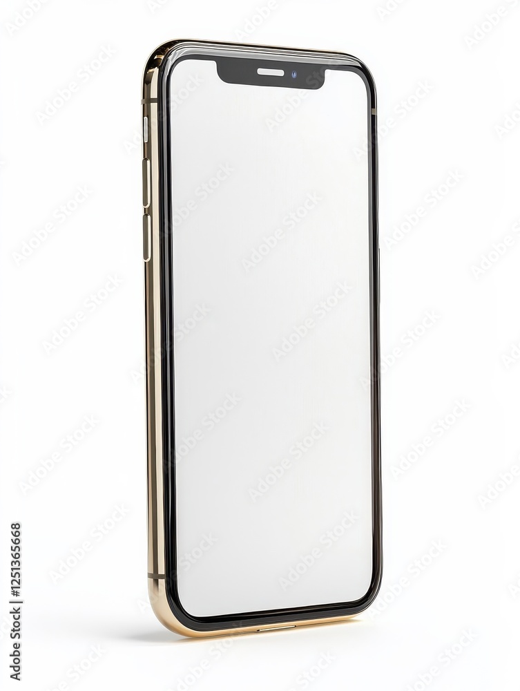 Gold smartphone with blank screen, isolated on white _title Gold smartphone with blank screen, isolated on white _title