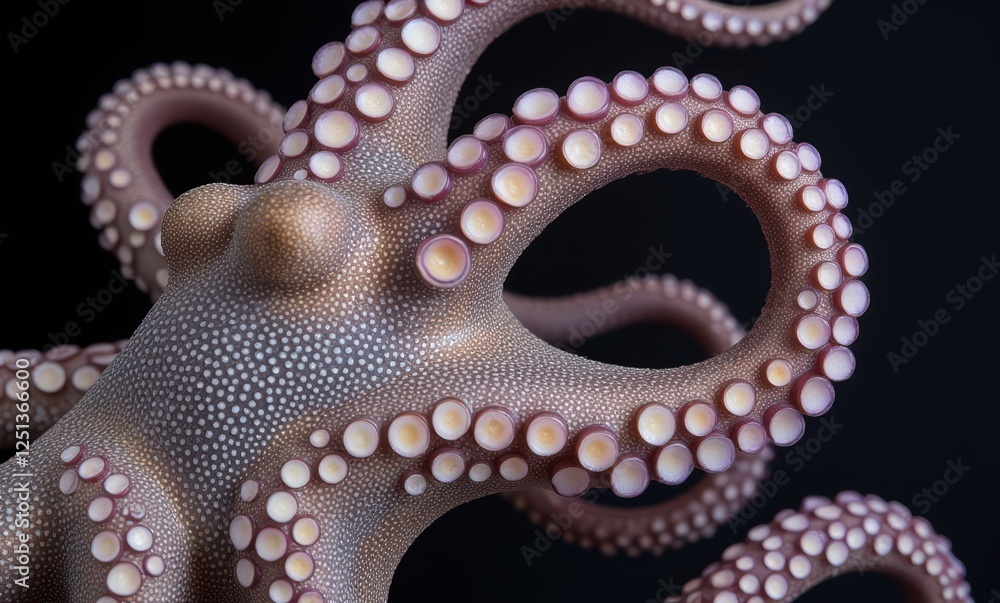 Close-up of a vibrant octopus tentacle Close-up of a vibrant octopus tentacle