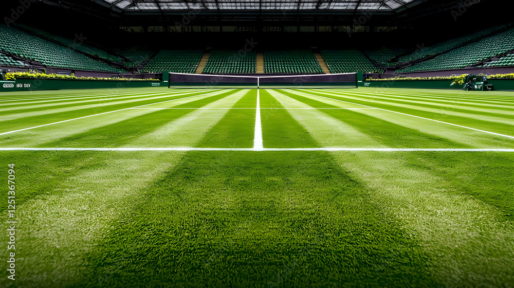 Obraz premium Green Football Field at Night Stadium