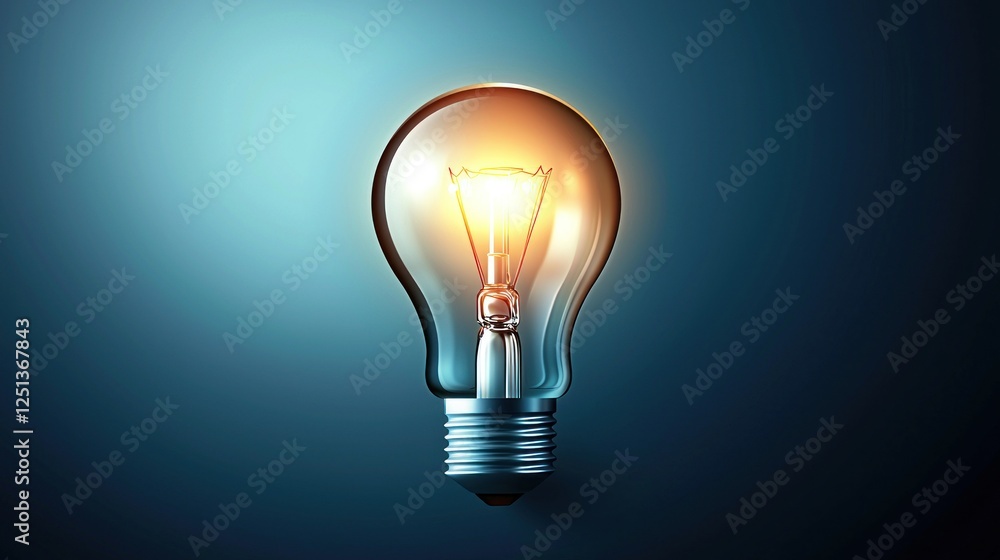A glowing incandescent light bulb illuminating a dark blue background, symbolizing innovation A glowing incandescent light bulb illuminating a dark blue background, symbolizing innovation