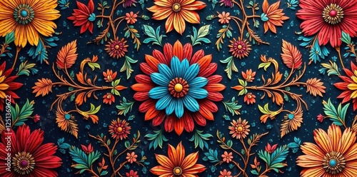 Intricate floral and geometric motifs, classic Malay textile design , design, wrapping
