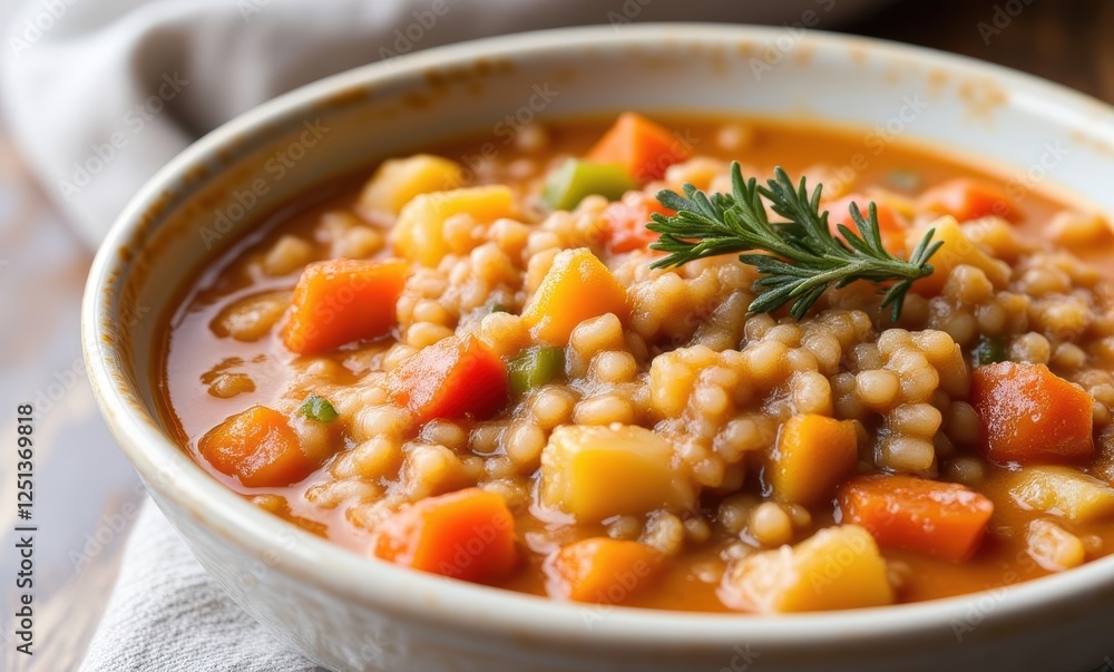 Colorful vegetable soup with herbs Colorful vegetable soup with herbs