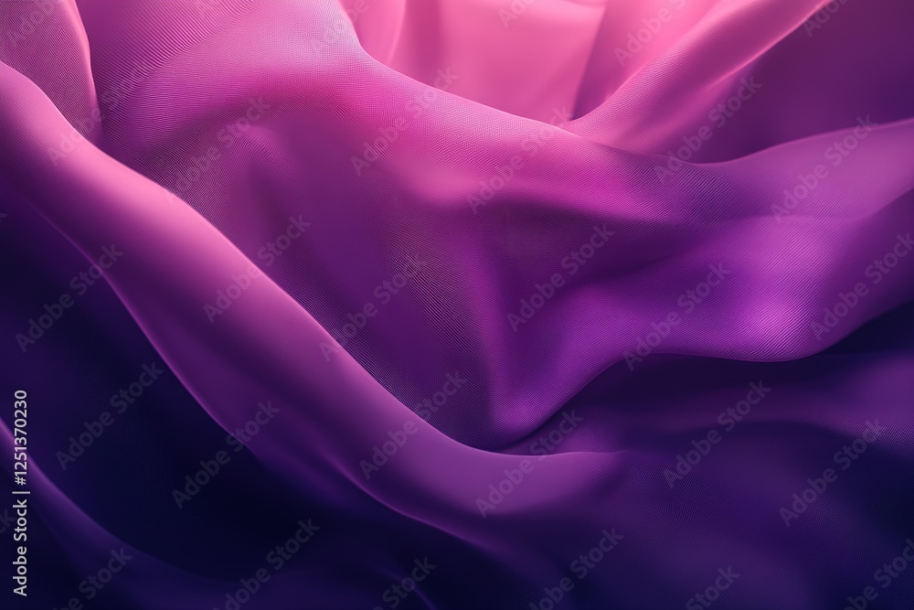 Obraz premium Luxurious Deep Purple Silk Waves: Elegant Draped Fabric Background Texture. Perfect for sophisticated designs, fashion websites, beauty products, invitations, and branding projects. Rich, smooth, and 