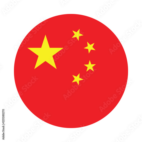 Free Download Flag of the People's Republic of China. China flag circle icon vector illustration design - GFXLoad
