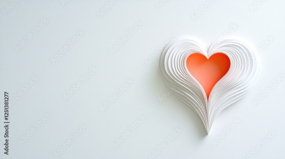 White Paper Heart Shape Art Design White Paper Heart Shape Art Design