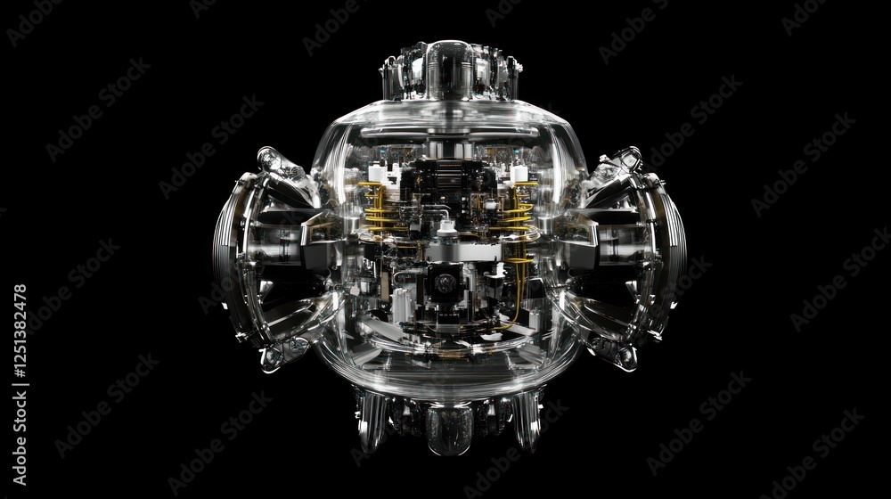 Transparent Futuristic Spherical Machine Detailed Interior Transparent Futuristic Spherical Machine Detailed Interior