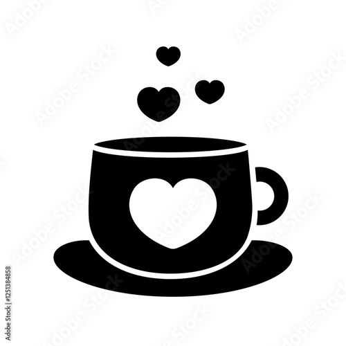 Heart cup hand drawn illustartion