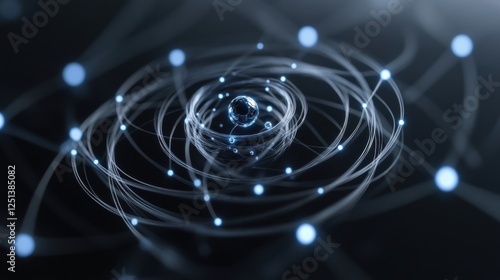  featuring circular shape representing quantum black hole concept abstract blue and white background