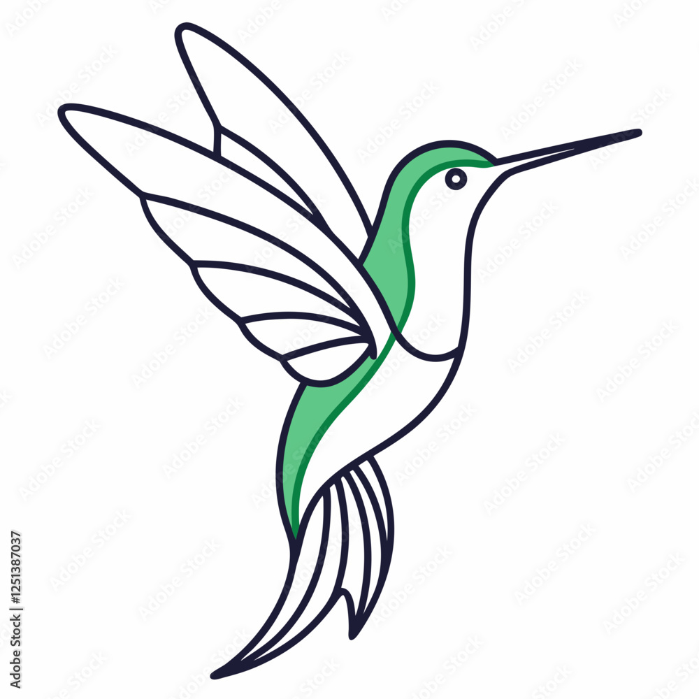 Obraz premium Simple a Kingfisher line art vector white background