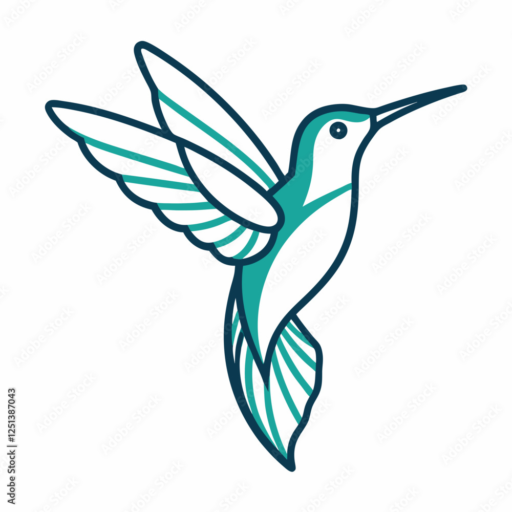 Obraz premium Simple a Kingfisher line art vector white background