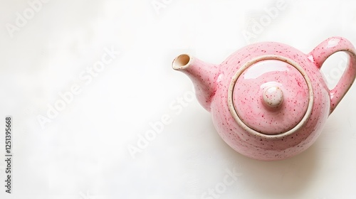Wallpaper Mural A pink ceramic teapot, isolated on a white background Torontodigital.ca