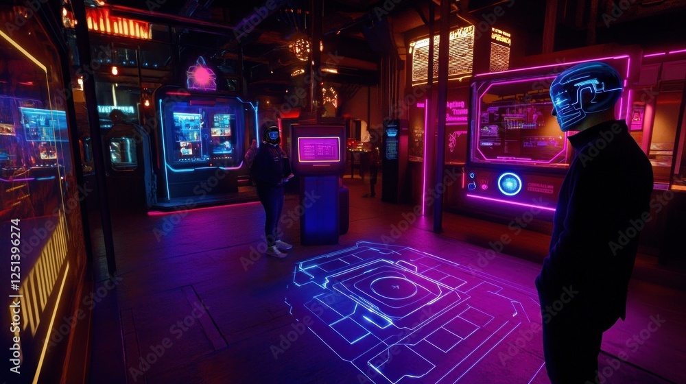 Futuristic Interactive Neon Lit Virtual Reality Experience Futuristic Interactive Neon Lit Virtual Reality Experience