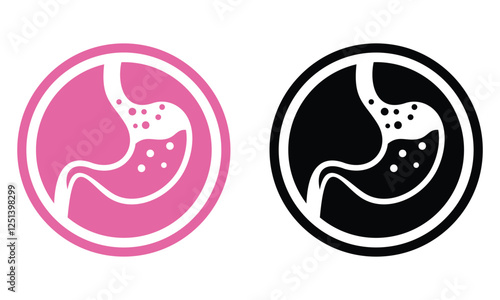 Healthy digestion, stomach health logo vector template illustration