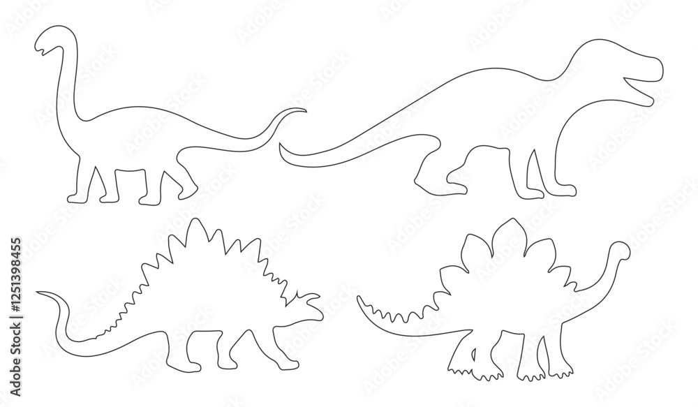 Comprehensive dinosaur silhouette collection for crafting and thematic decorations Comprehensive dinosaur silhouette collection for crafting and thematic decorations
