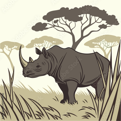 rhino in the wild