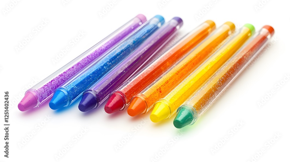A set of colorful crayons, isolated on white A set of colorful crayons, isolated on white