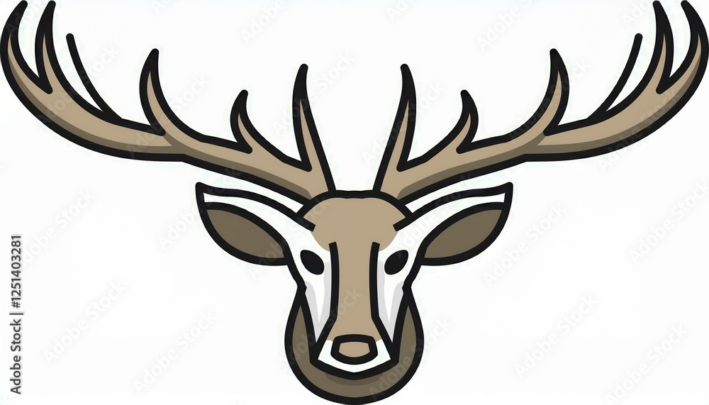 Naklejka premium Head of deer edgy outline icon symbol graphic