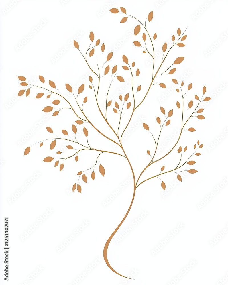 Symbolizing the Essence of Growth and Family Connection Through Minimalist Tree Design With Branches Symbolizing the Essence of Growth and Family Connection Through Minimalist Tree Design With Branches