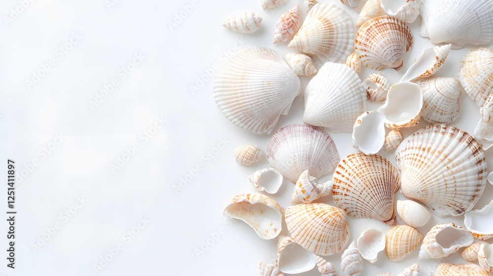 A collection of seashells, isolated on white A collection of seashells, isolated on white