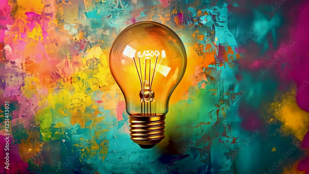 Vibrant bulb on abstract backdrop Vibrant bulb on abstract backdrop