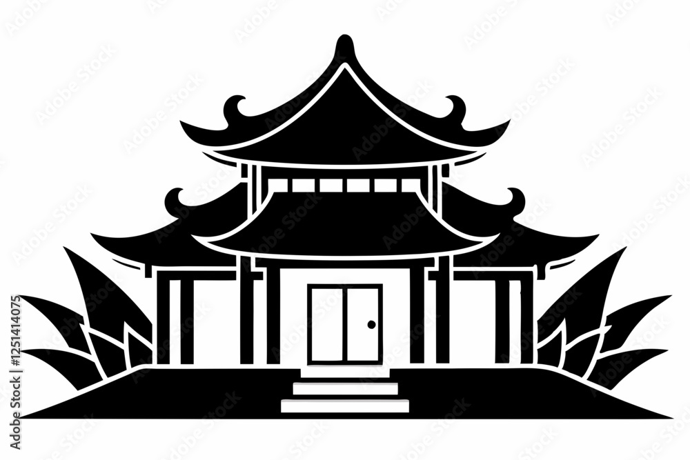 vector illustration of a buddhist temple vector illustration of a buddhist temple