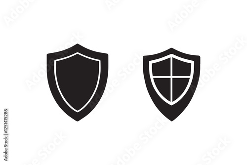 shield icon vector silhouette isolated in white background