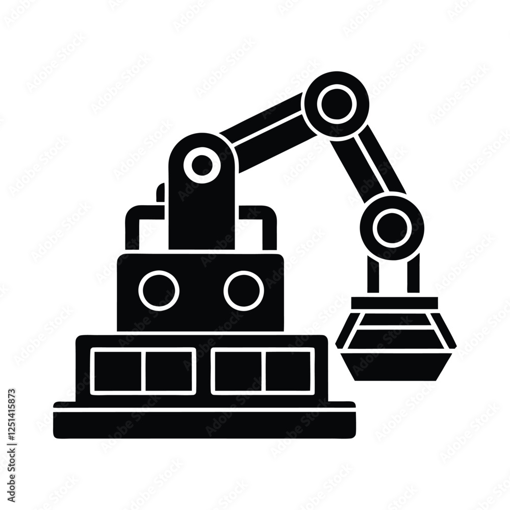Fototapeta premium Automated Bricklaying Machine Vector illustration