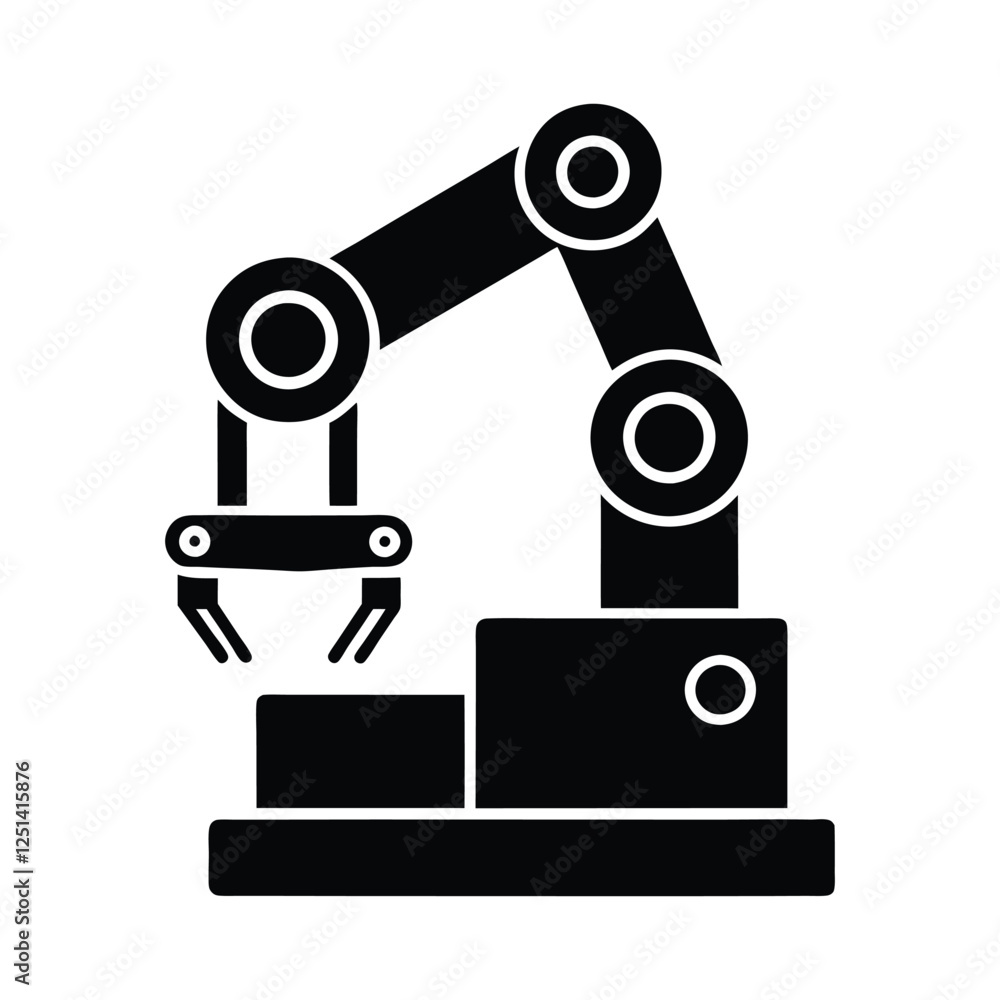 Automated Bricklaying Machine Vector illustration Automated Bricklaying Machine Vector illustration