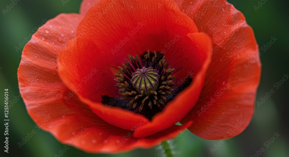 Poppy Bloom Macro: A vibrant red poppy blossom unfurls its delicate petals, revealing intricate details and a captivating contrast of color. Poppy Bloom Macro: A vibrant red poppy blossom unfurls its delicate petals, revealing intricate details and a captivating contrast of color.