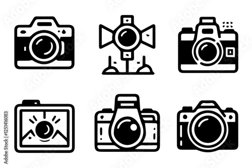 Photography Icons  Black & White Outline Collection