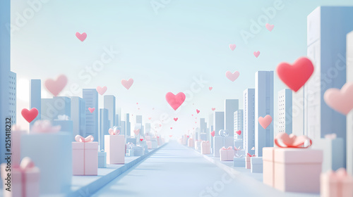 Heart-shaped street full of love