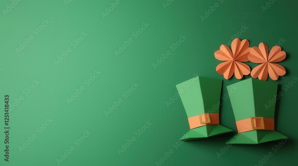 Origami sale signs shaped like leprechaun hats, creative and unique for St Patricks Day promotions Origami sale signs shaped like leprechaun hats, creative and unique for St Patricks Day promotions