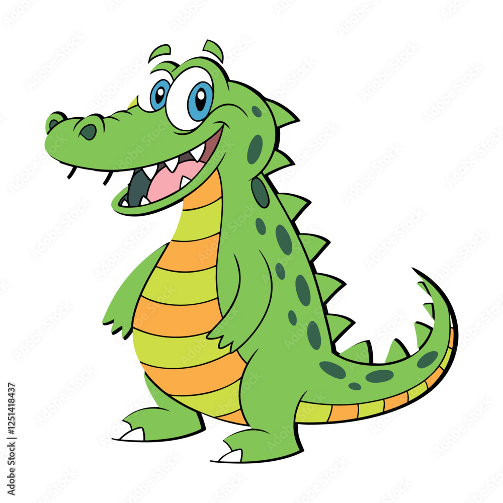 Fototapeta premium Cartoon crocodile vector