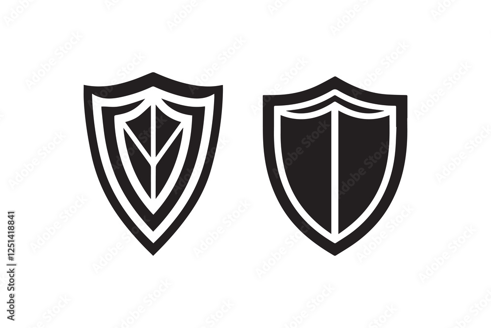 shield icon vector silhouette isolated in white background shield icon vector silhouette isolated in white background