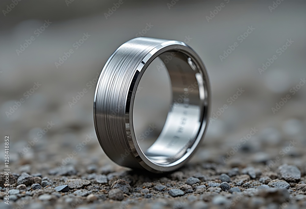 Men's titanium ring with brushed finish - 03 Men's titanium ring with brushed finish - 03