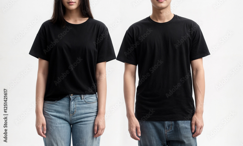 High-quality black and white unisex t-shirts perfect for casual wear, fashion styling, and custom printing. Ideal for men and women, made with soft, breathable cotton fabric. High-quality black and white unisex t-shirts perfect for casual wear, fashion styling, and custom printing. Ideal for men and women, made with soft, breathable cotton fabric.