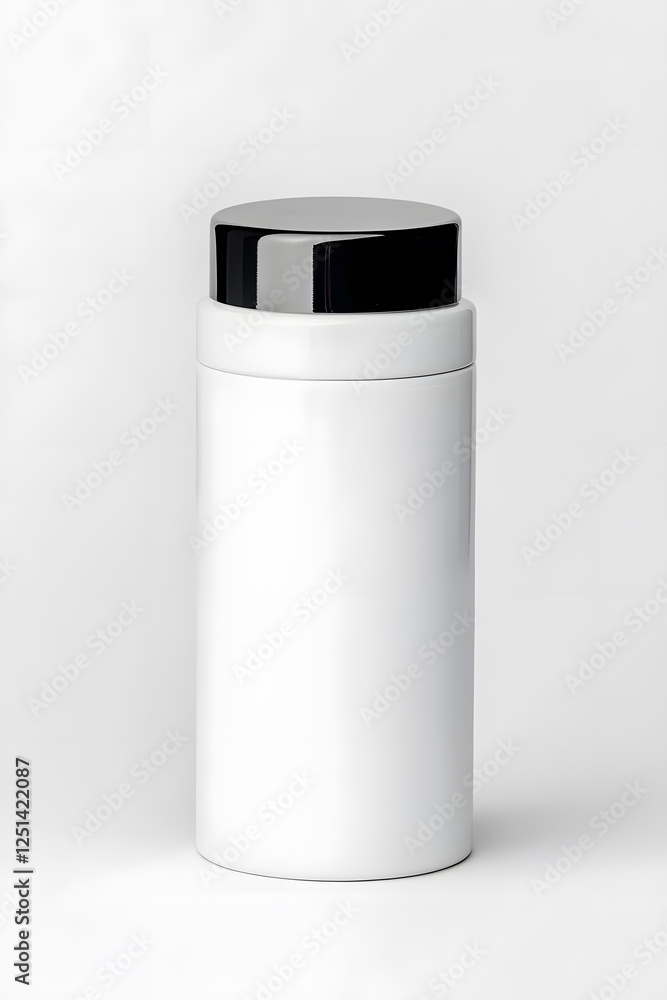 White unbranded bottle skincare container, mock up, isolated on white background White unbranded bottle skincare container, mock up, isolated on white background