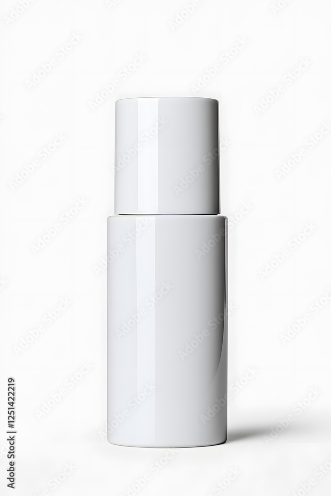 White unbranded bottle skincare container, mock up, isolated on white background White unbranded bottle skincare container, mock up, isolated on white background