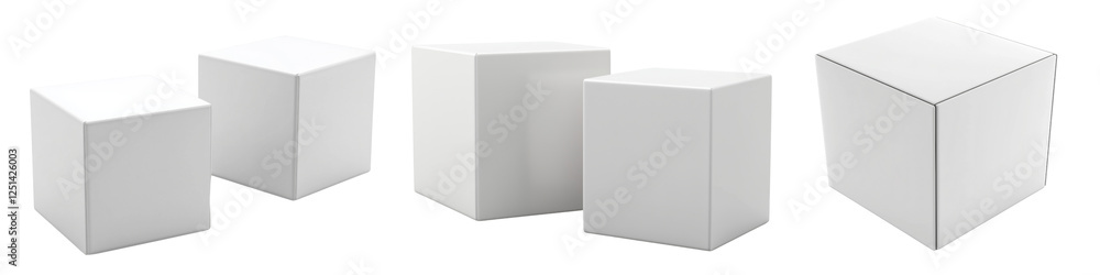Collection of White cardboard boxes isolated on white or transparent background Collection of White cardboard boxes isolated on white or transparent background